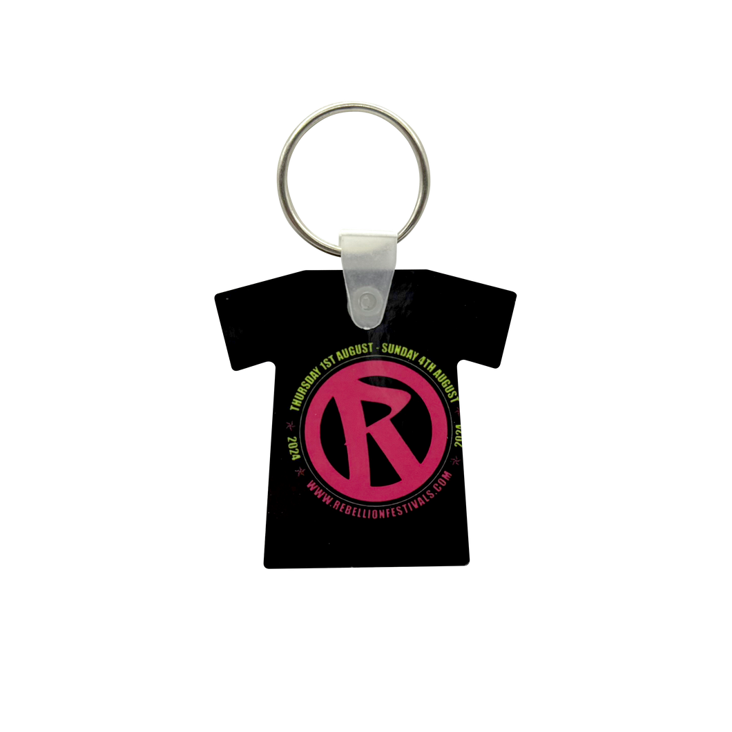 Rebellion Festival - 2024 R Black T-Shirt Keyring (Plastic)