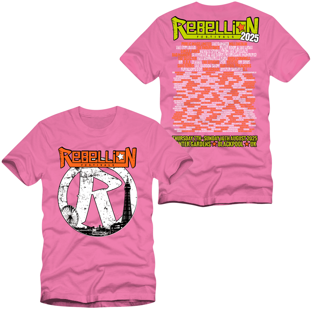 2025 Rebellion Festival - Skyline R T-Shirt (Pink)