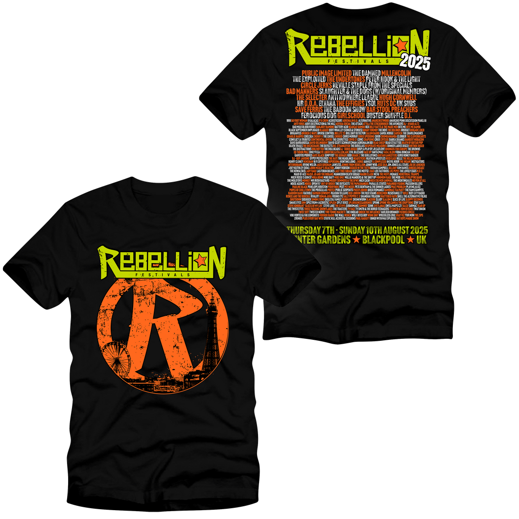 2025 Rebellion Festival - Skyline R T-Shirt (Black)